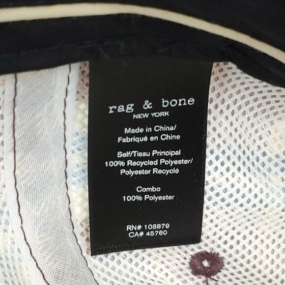 Rag & Bone Unisex Addison Baseball Cap in Burgundy Plaid - Picture 12 of 12